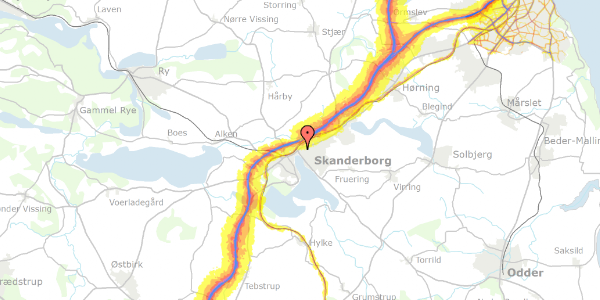 Trafikstøjkort på Solgårdsvej 3B, st. , 8660 Skanderborg