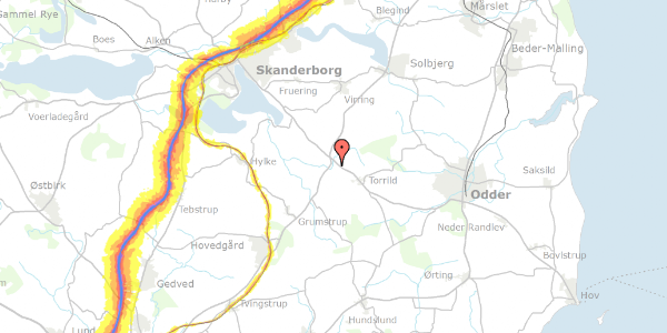 Trafikstøjkort på Torrildvej 22, 8660 Skanderborg