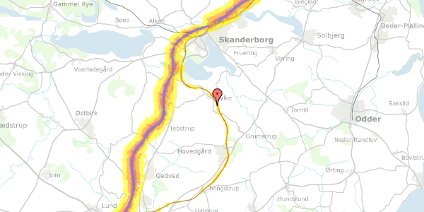 Trafikstøjkort på Ustrupvej 14, 8660 Skanderborg