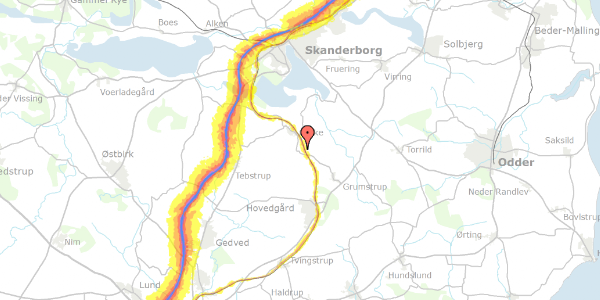 Trafikstøjkort på Ustrupvej 19, 8660 Skanderborg