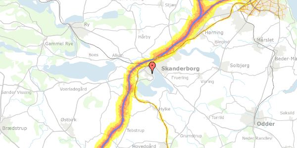 Trafikstøjkort på Vestergade 53, 8660 Skanderborg