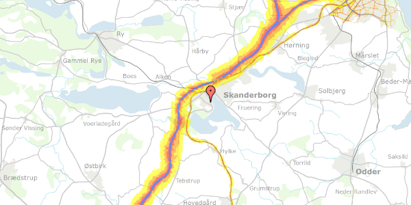 Trafikstøjkort på Vestergade 55, 1. th, 8660 Skanderborg