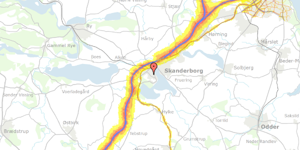 Trafikstøjkort på Vestergade 81, 8660 Skanderborg