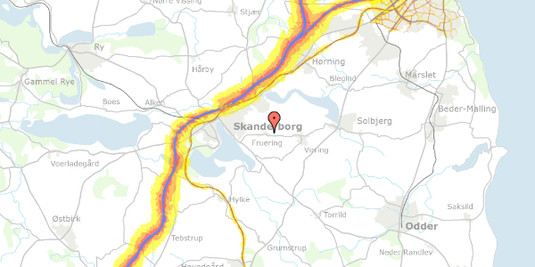 Trafikstøjkort på Vestermøllevej 26, 8660 Skanderborg