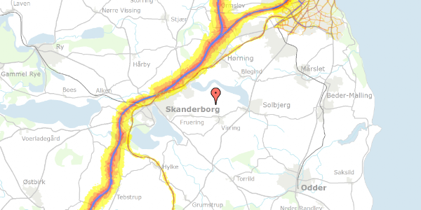 Trafikstøjkort på Vitvedhedevej 21, 8660 Skanderborg