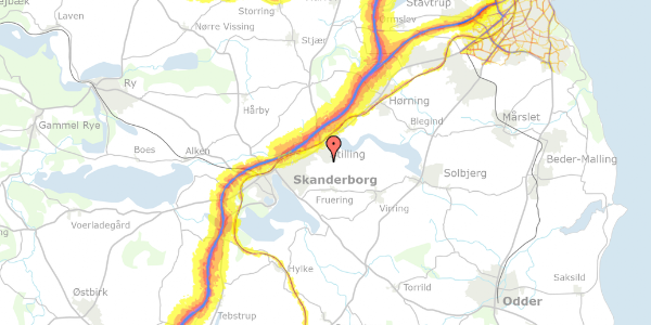 Trafikstøjkort på Ægirsvej 9, 8660 Skanderborg