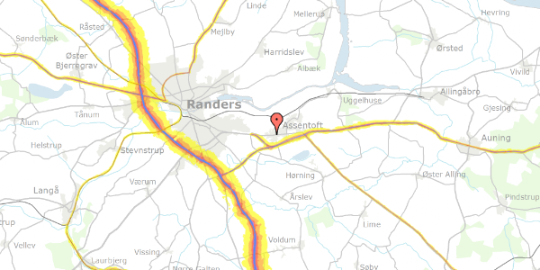 Trafikstøjkort på Storegade 19, 1. , 8960 Randers SØ