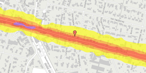 Trafikstøjkort på Østergade 25, 1. , 8963 Auning