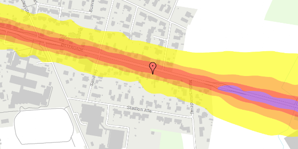 Trafikstøjkort på Østergade 40, 8963 Auning