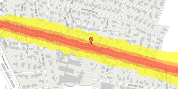 Trafikstøjkort på Østergade 51, 8963 Auning