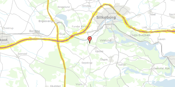 Trafikstøjkort på Løgagervej 5, 8600 Silkeborg