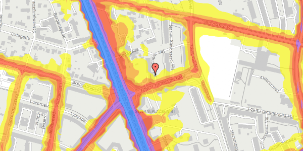 Trafikstøjkort på A.H. Winges Vej 3, 3. th, 8200 Aarhus N