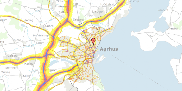 Trafikstøjkort på A.H. Winges Vej 5, 3. tv, 8200 Aarhus N