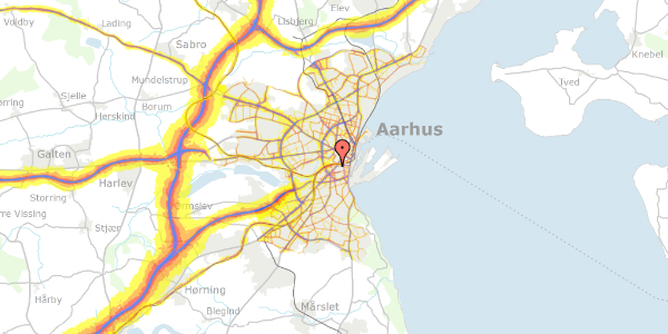 Trafikstøjkort på Absalonsgade 12, st. , 8000 Aarhus C