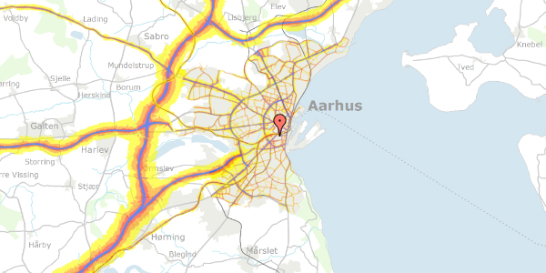 Trafikstøjkort på Absalonsgade 33, st. , 8000 Aarhus C