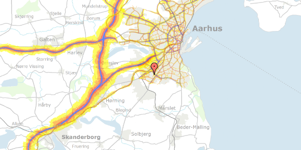 Trafikstøjkort på Agerledet 7, 8260 Viby J