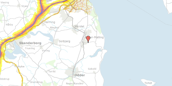 Trafikstøjkort på Agertoften 30, 8340 Malling