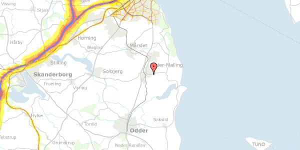 Trafikstøjkort på Agertoften 31, 8340 Malling