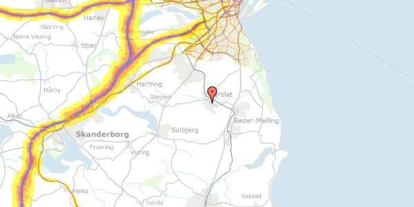 Trafikstøjkort på Agervej 19, 8320 Mårslet