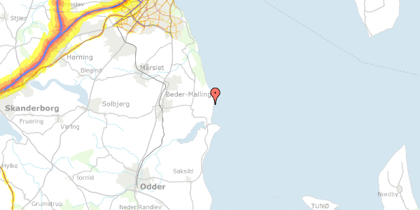Trafikstøjkort på Ajstrup Strandvej 76, 8340 Malling