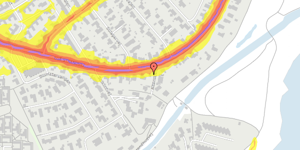 Trafikstøjkort på Altanstien 2, 8250 Egå