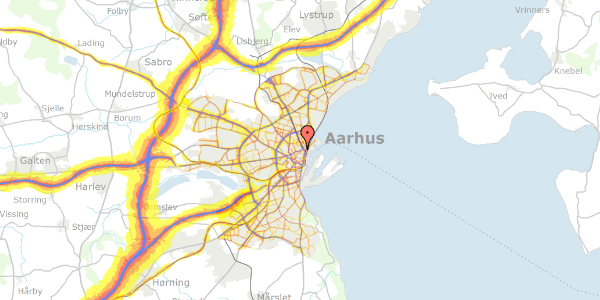 Trafikstøjkort på Anholtsgade 14, 1. th, 8000 Aarhus C