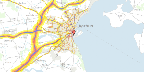 Trafikstøjkort på Assensgade 3, 1. th, 8000 Aarhus C