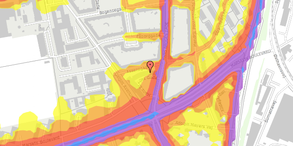 Trafikstøjkort på Assensgade 15, 2. th, 8000 Aarhus C