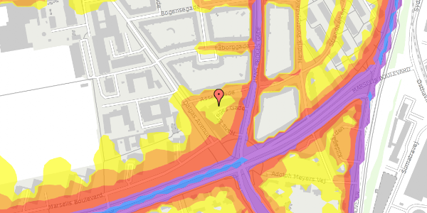 Trafikstøjkort på Assensgade 19, 1. th, 8000 Aarhus C