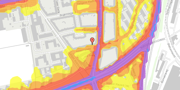 Trafikstøjkort på Assensgade 26, 3. th, 8000 Aarhus C