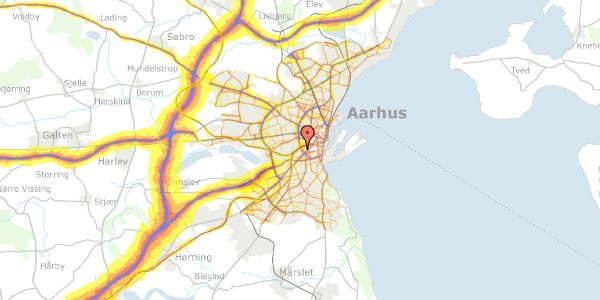 Trafikstøjkort på Augustenborggade 13, 1. tv, 8000 Aarhus C