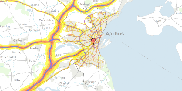 Trafikstøjkort på Augustenborggade 21A, 14. th, 8000 Aarhus C