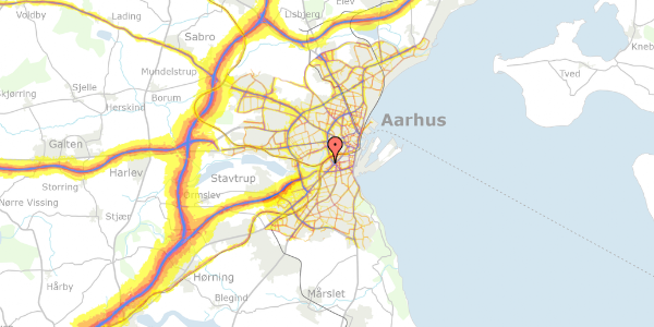 Trafikstøjkort på Augustenborggade 23D, 13. tv, 8000 Aarhus C