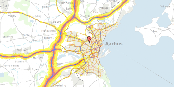 Trafikstøjkort på Bakkefaldet 10, 8210 Aarhus V