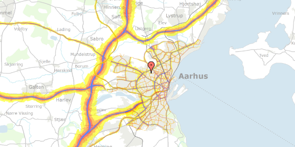 Trafikstøjkort på Bakkefaldet 35, 8210 Aarhus V