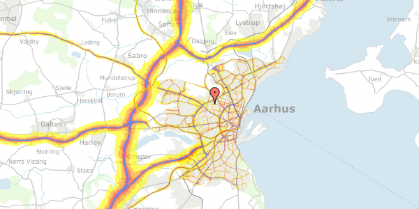 Trafikstøjkort på Bakkefaldet 39, 8210 Aarhus V