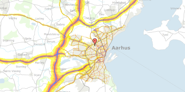 Trafikstøjkort på Bakkefaldet 40, 8210 Aarhus V