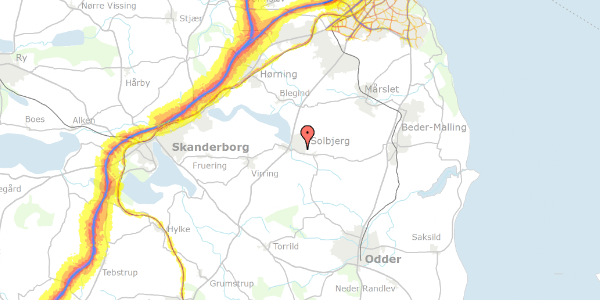 Trafikstøjkort på Bakketoppen 4, 8355 Solbjerg