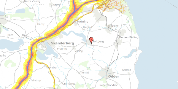 Trafikstøjkort på Bakketoppen 11, 8355 Solbjerg