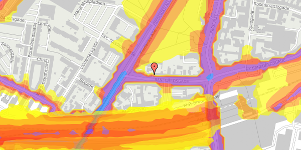 Trafikstøjkort på Banegårdsgade 7A, kl. , 8000 Aarhus C