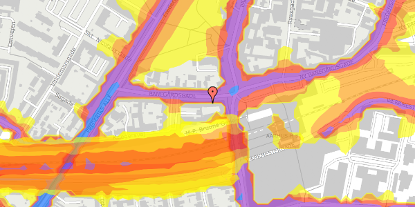 Trafikstøjkort på Banegårdsgade 36, 2. tv, 8000 Aarhus C