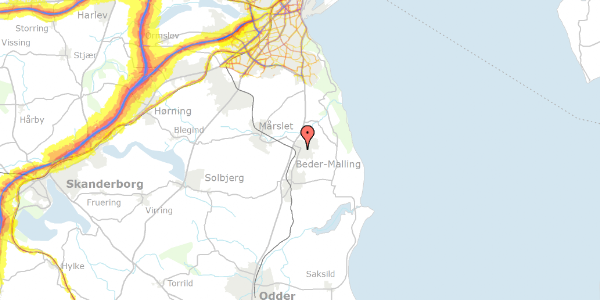 Trafikstøjkort på Beder Landevej 46A, 8330 Beder