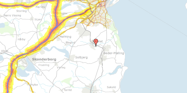 Trafikstøjkort på Bedervej 20, 8320 Mårslet