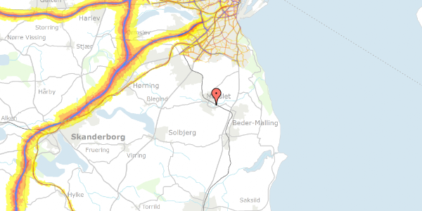 Trafikstøjkort på Bedervej 23, 8320 Mårslet