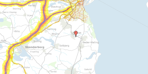 Trafikstøjkort på Bedervej 84, 8320 Mårslet