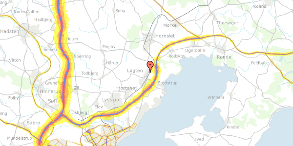 Trafikstøjkort på Berberisvej 5, 8541 Skødstrup