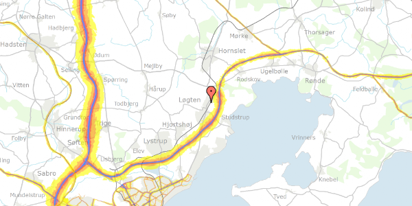 Trafikstøjkort på Berberisvej 7, 8541 Skødstrup