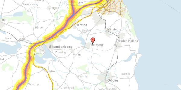 Trafikstøjkort på Birkevangen 52, 8355 Solbjerg