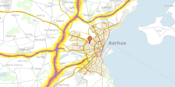 Trafikstøjkort på Bispehavevej 45, 1. th, 8210 Aarhus V