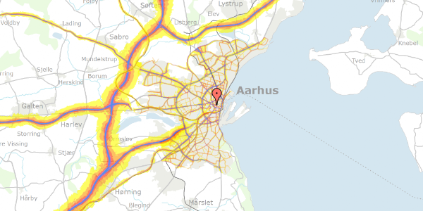 Trafikstøjkort på Bissensgade 14B, 1. th, 8000 Aarhus C